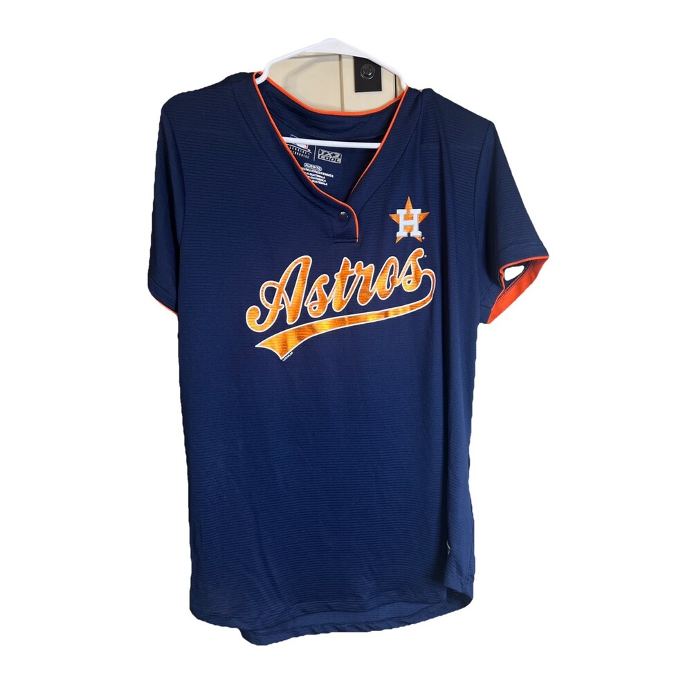Houston Astros Baseball MLB Women's Short Sleeve Shirt Sz XL